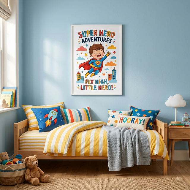 Poster cu copil supererou