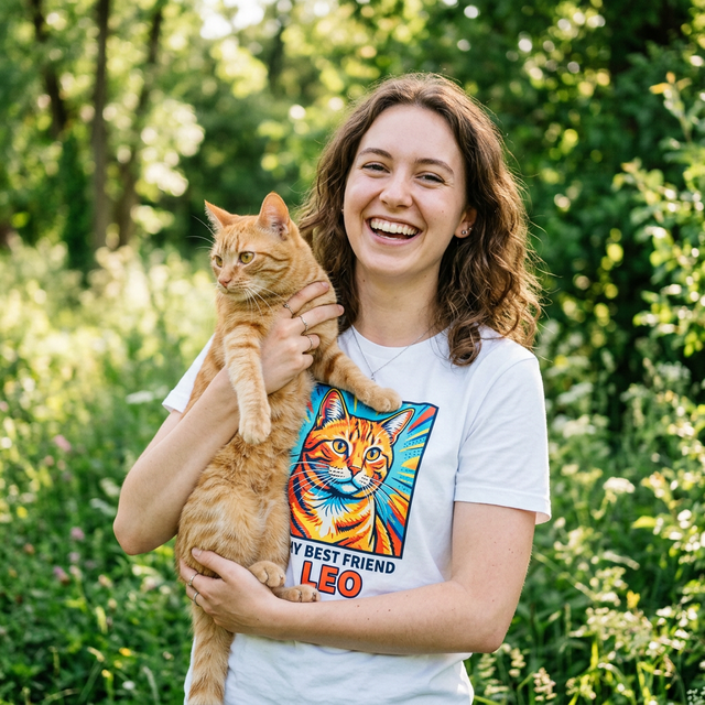 Tricou personalizat cu portretul pisicii